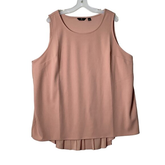 G By Giuliana Pink Sleeveless Layered Blouse Women Size 2X Pleated Back Business - Picture 1 of 9